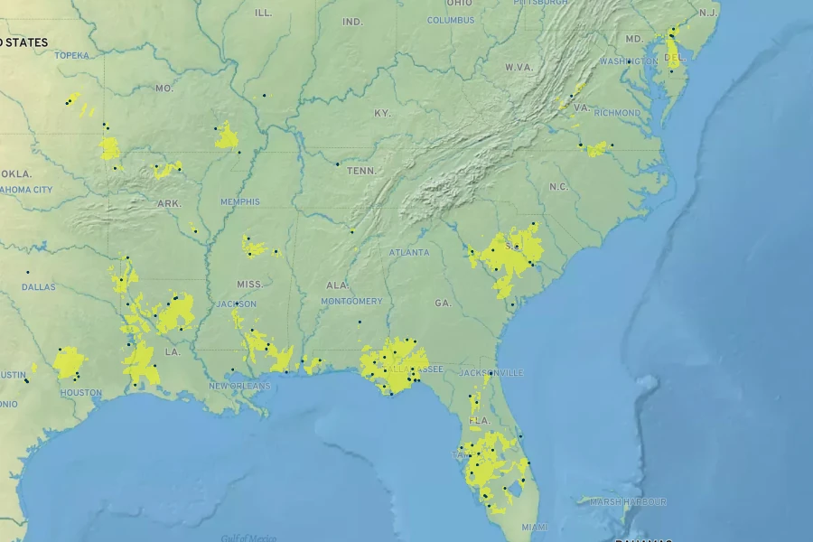 Paspalum dissectum Native Range