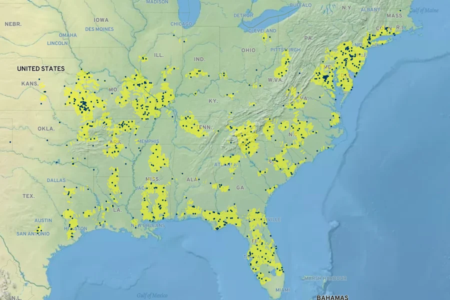 Paspalum laeve Native Range