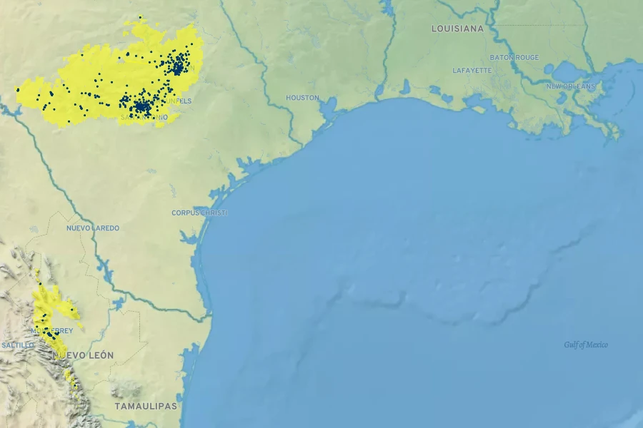 Passiflora affinis Native Range