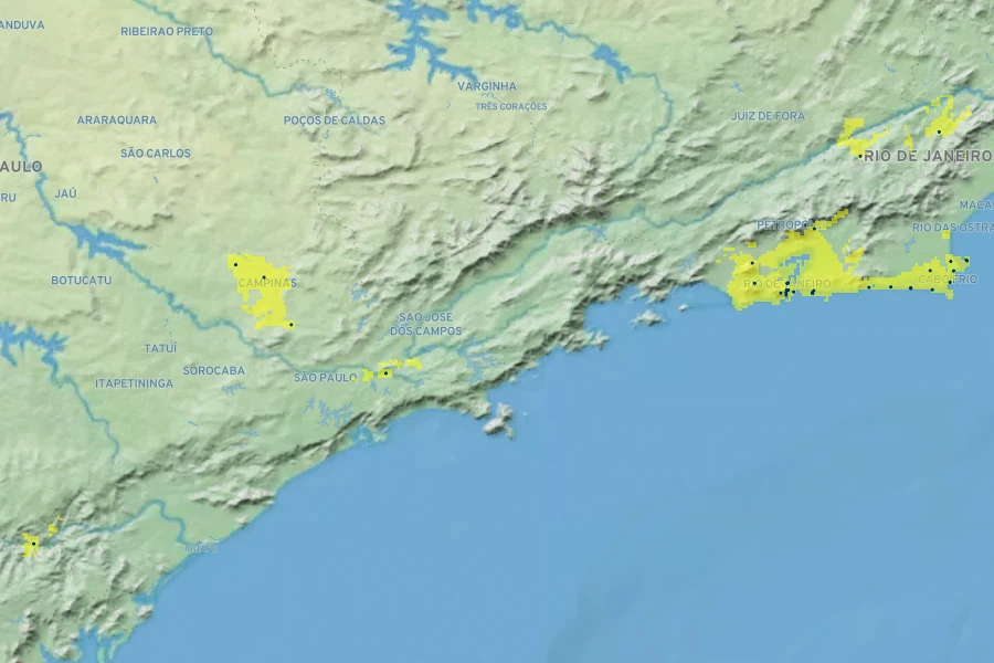 Passiflora racemosa Native Range