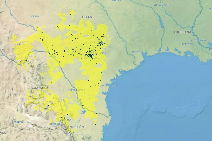 Passiflora tenuiloba Native Range