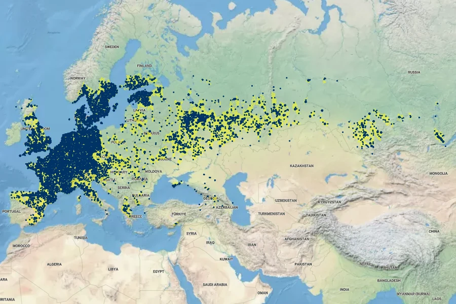 Pastinaca sativa Native Range