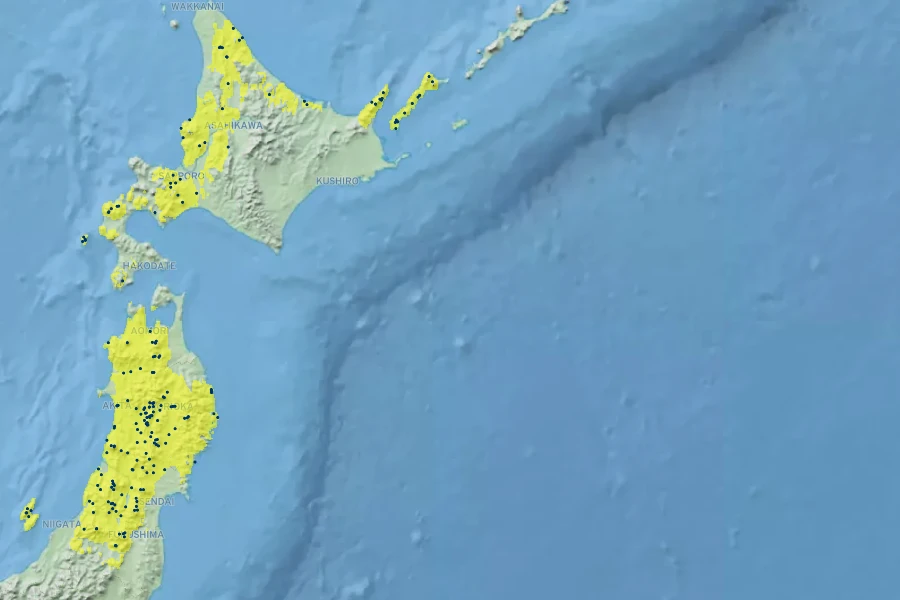 Patrinia gibbosa Native Range