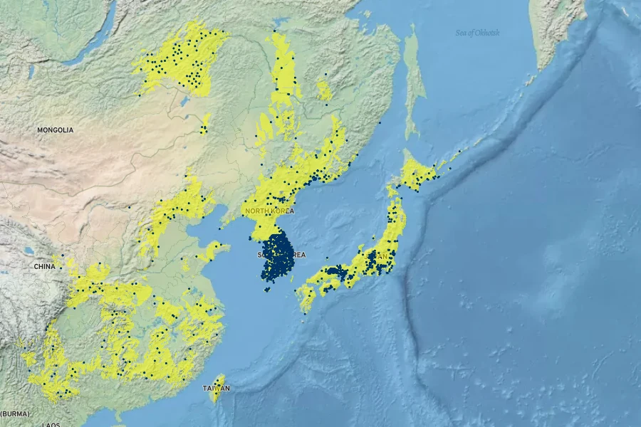 Patrinia scabiosifolia Native Range