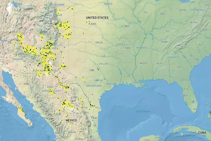 Pectis angustifolia Native Range