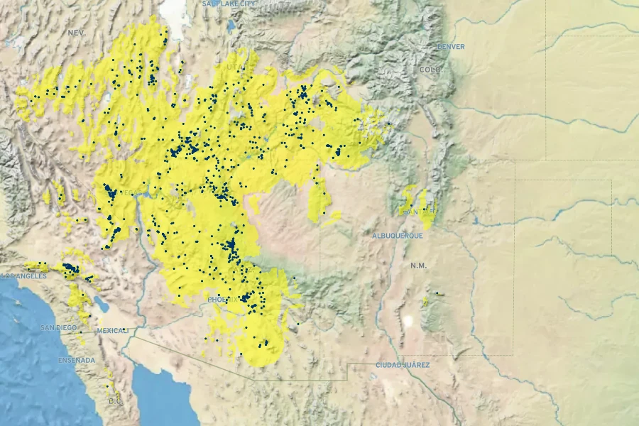 Penstemon eatonii Native Range