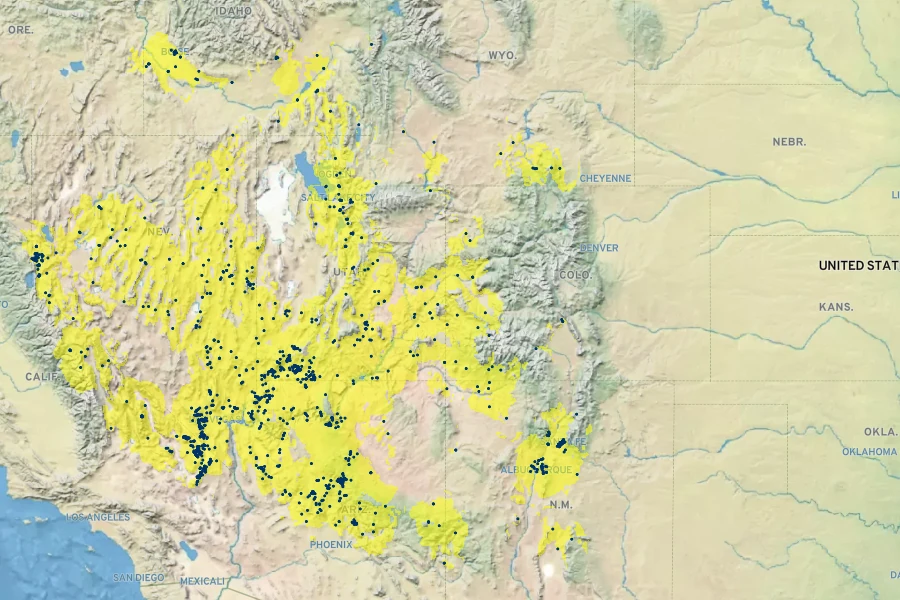 Penstemon palmeri Native Range