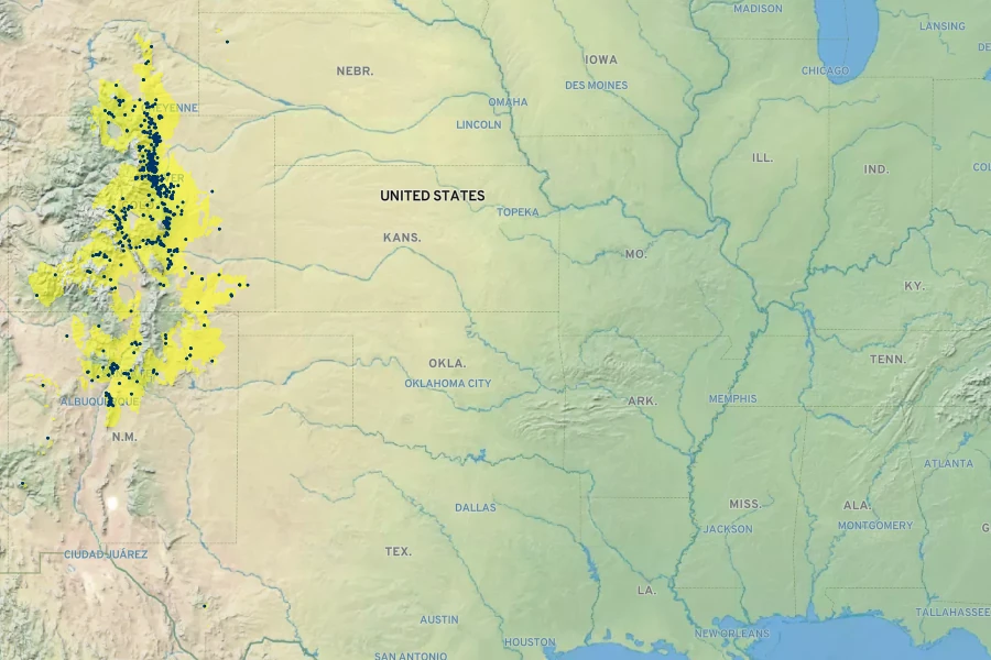 Penstemon secundiflorus Native Range