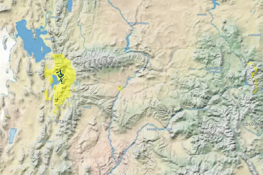 Penstemon sepalulus Native Range