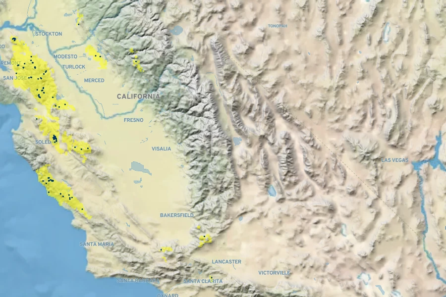 Perideridia californica Native Range