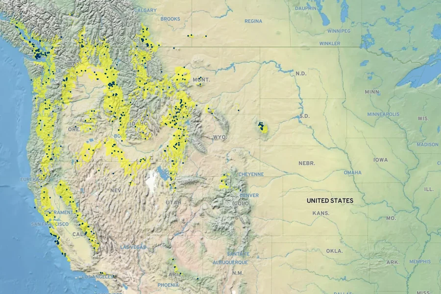Perideridia gairdneri Native Range
