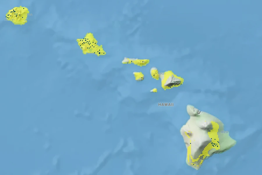 Perrottetia sandwicensis Native Range