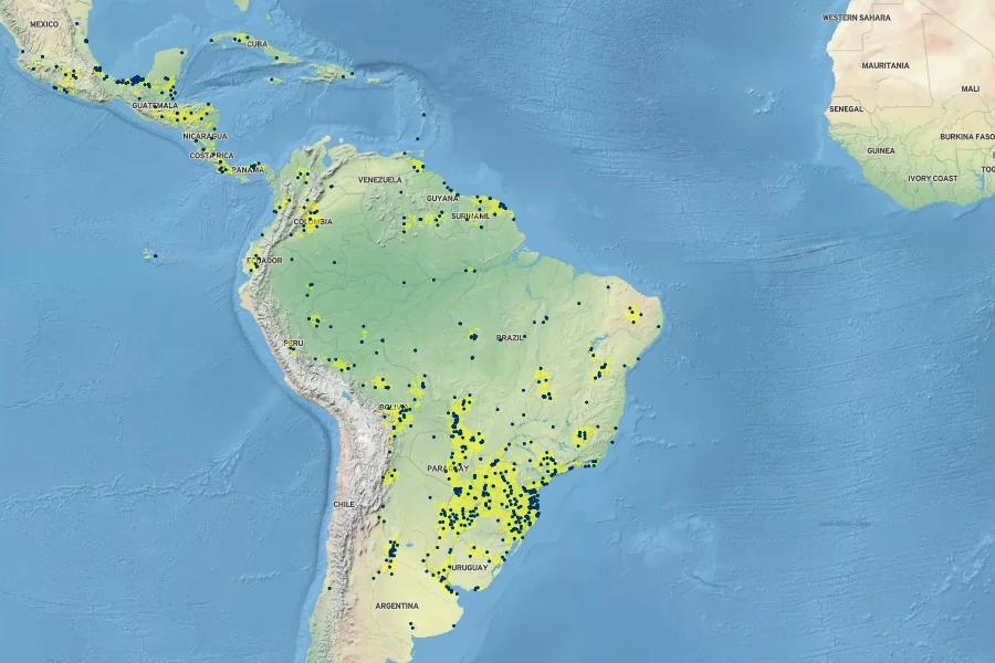 Persicaria acuminata Native Range
