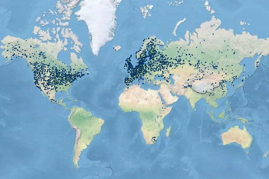 Persicaria amphibia Native Range