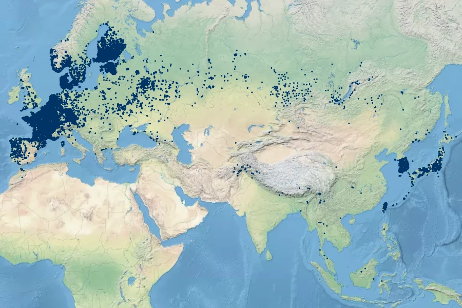 Persicaria hydropiper Native Range