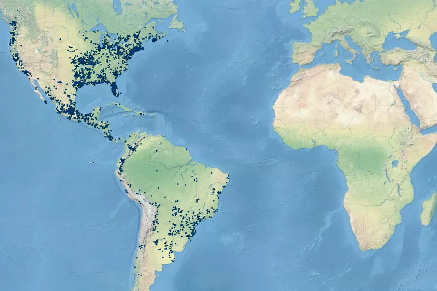 Persicaria hydropiperoides Native Range