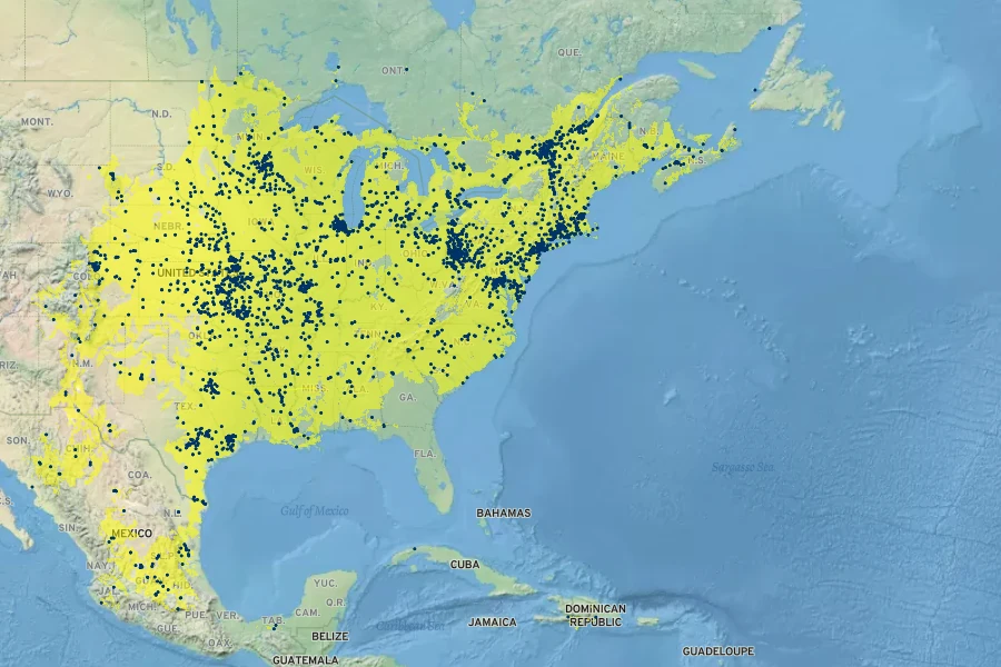 Persicaria pensylvanica Native Range