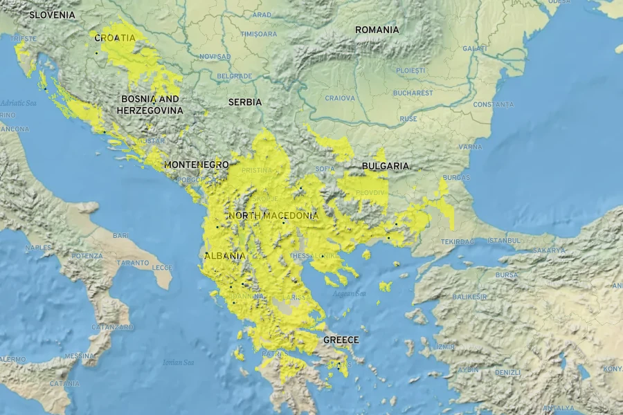 Petroselinum crispum Native Range