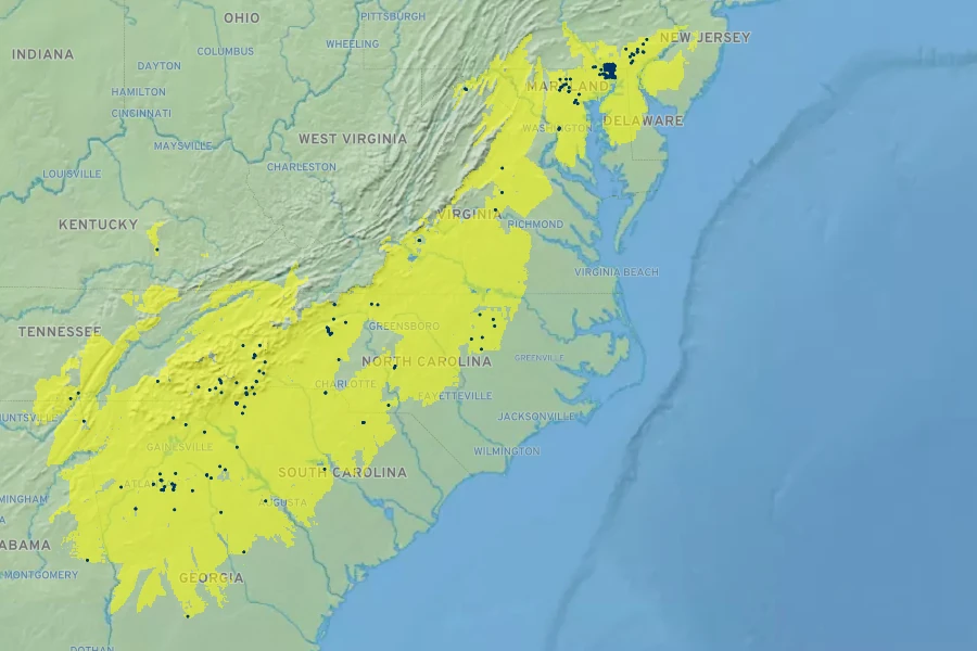 Phemeranthus teretifolius Native Range
