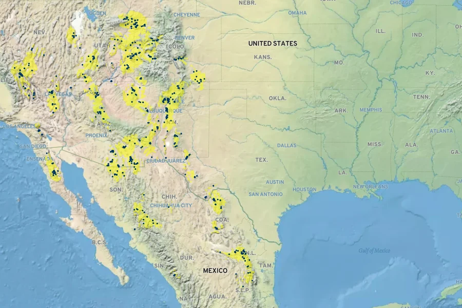 Philadelphus microphyllus Native Range