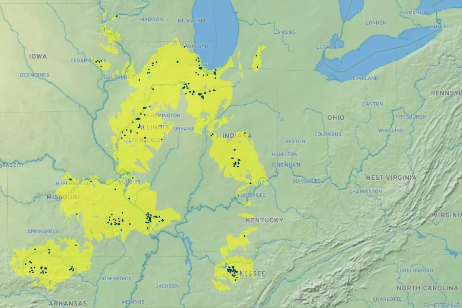 Phlox bifida Native Range