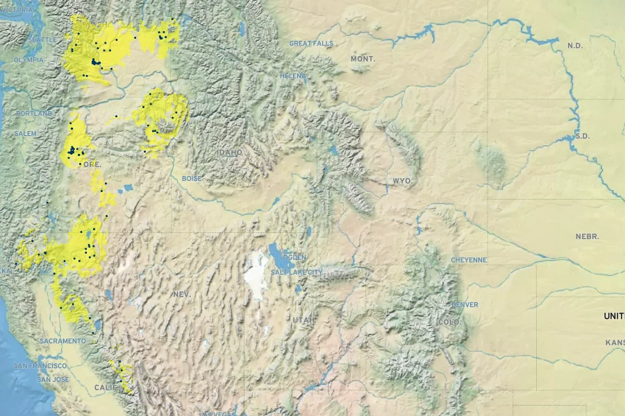 Phlox douglasii Native Range