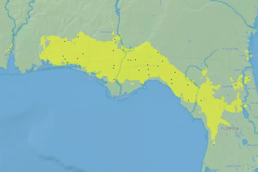 Phlox floridana Native Range