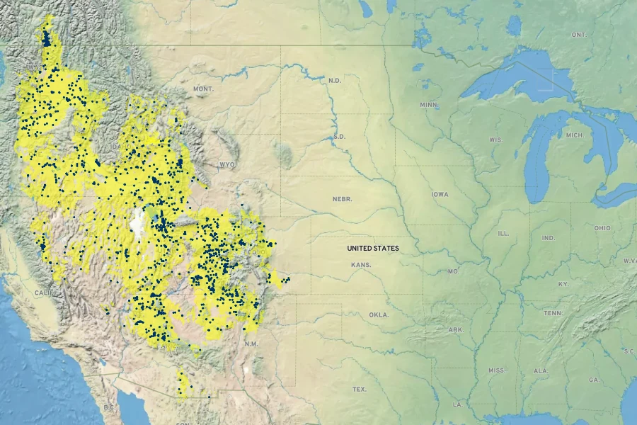 Phlox longifolia Native Range