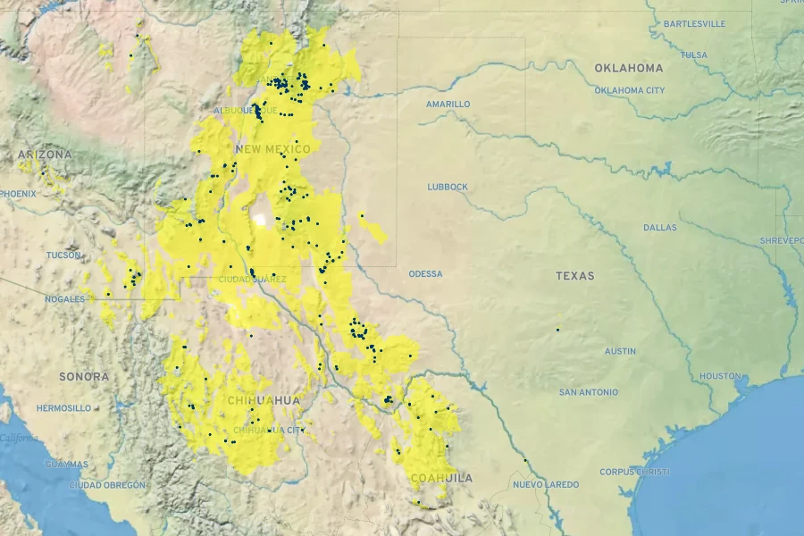 Phlox nana Native Range