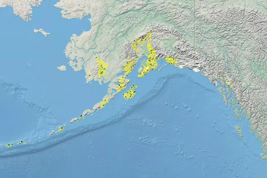 Phyllodoce aleutica Native Range