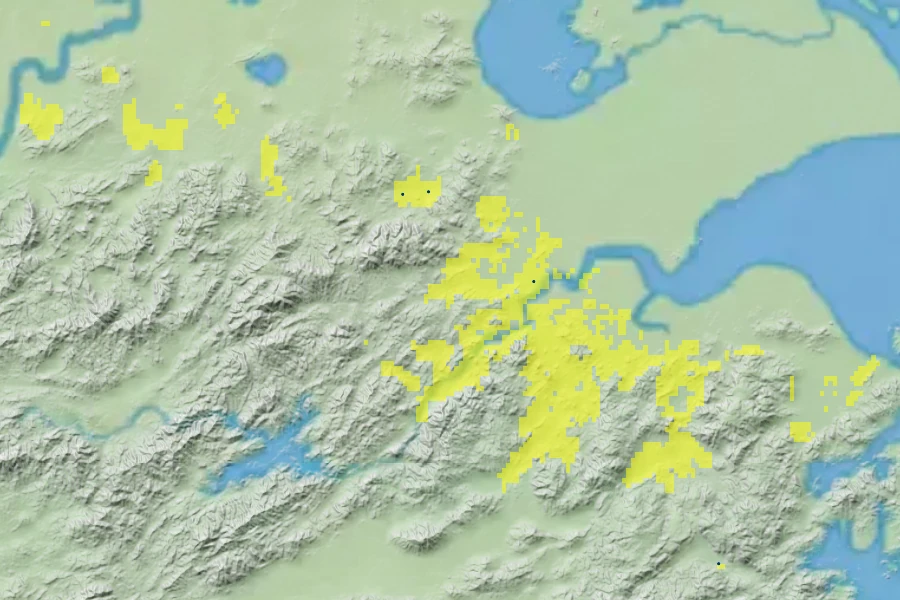 Phyllostachys aureosulcata Native Range