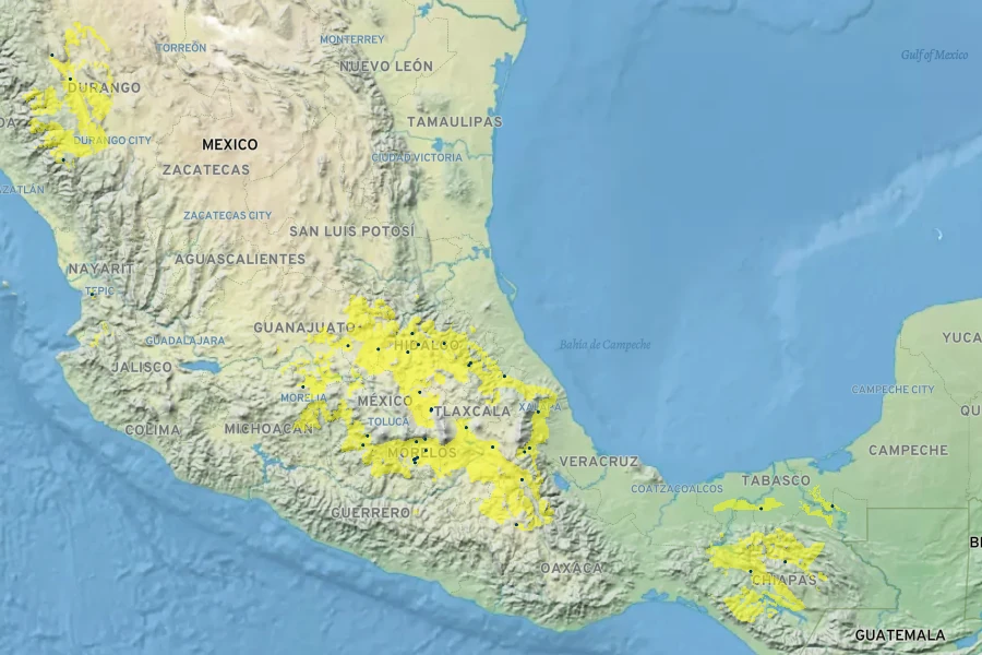 Physalis ixocarpa Native Range