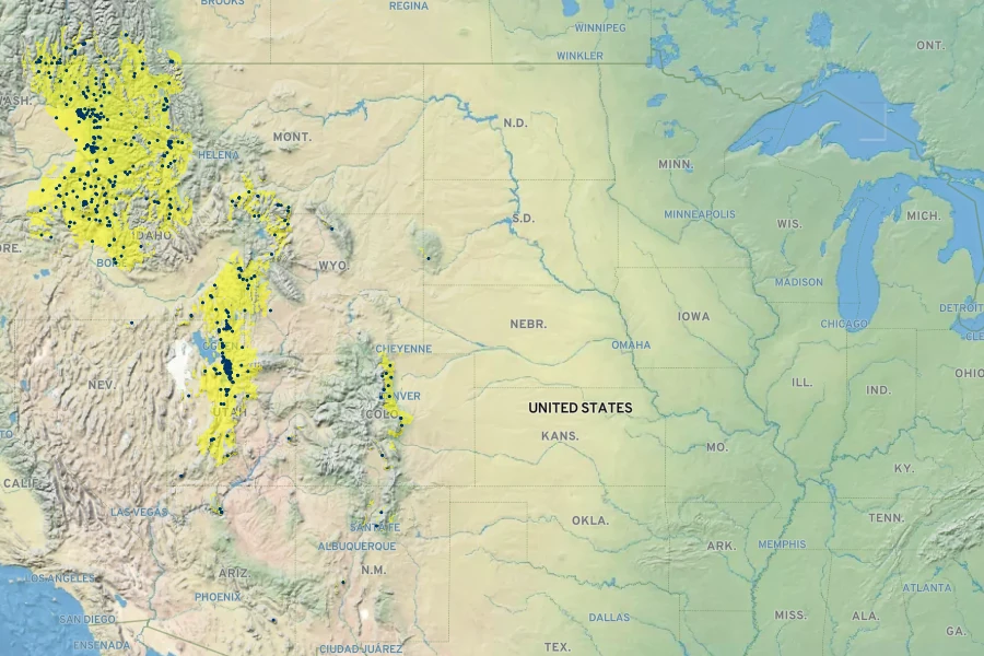 Physocarpus malvaceus Native Range