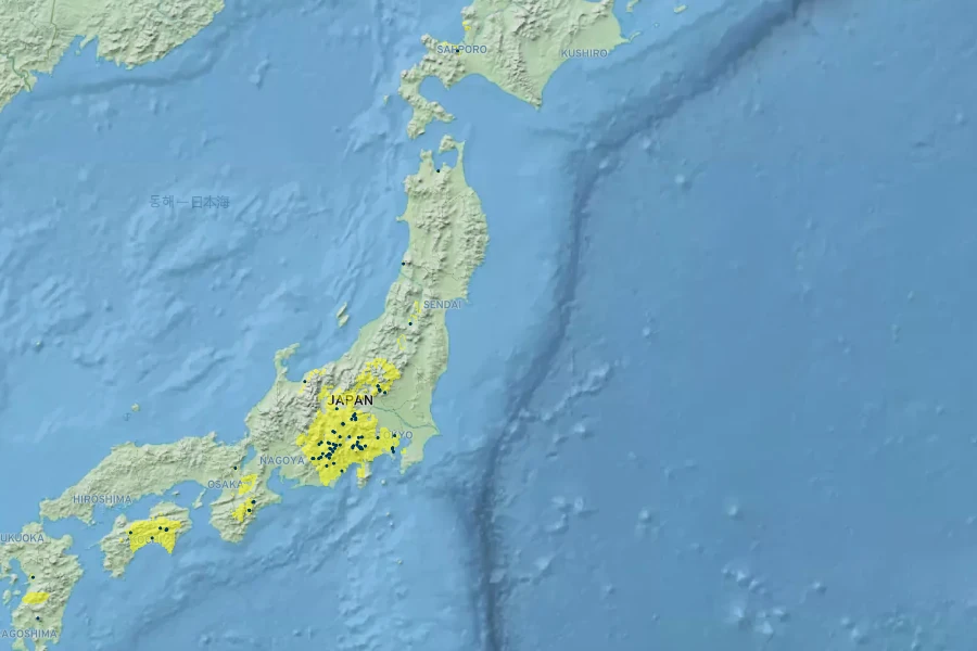 Picea torano Native Range