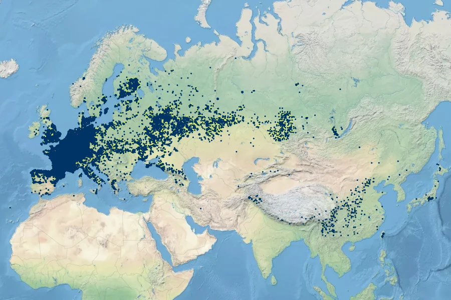 Picris hieracioides Native Range