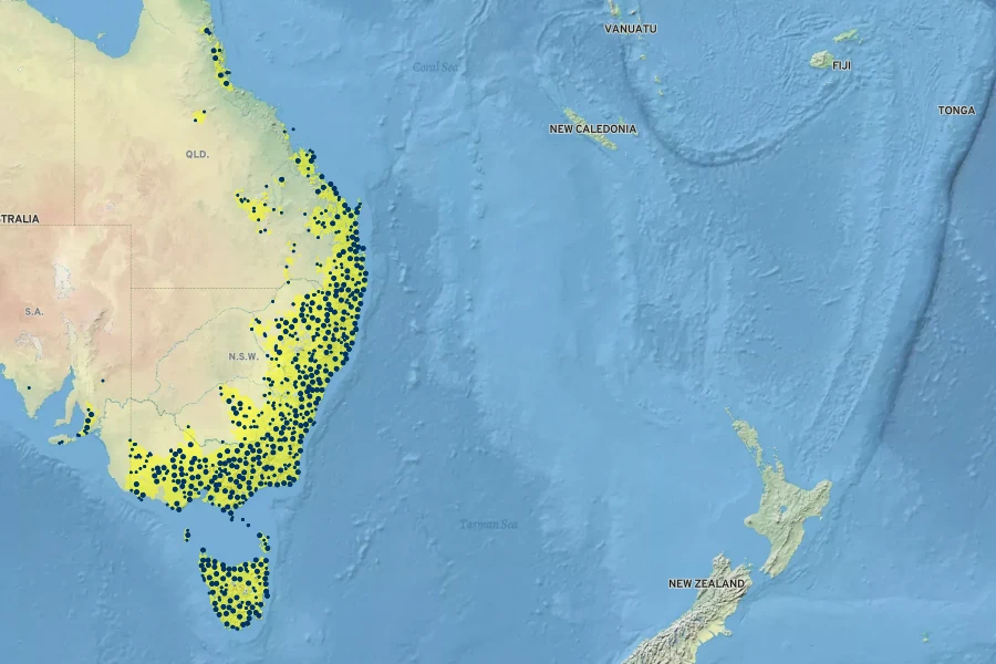 Pimelea linifolia Native Range