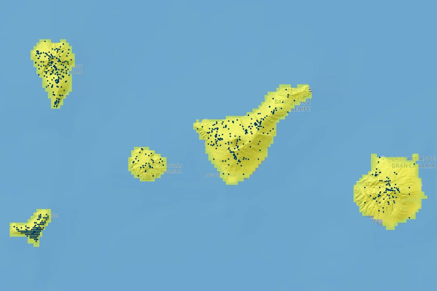 Pinus canariensis Native Range