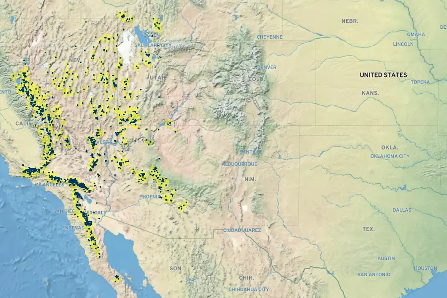 Pinus monophylla Native Range