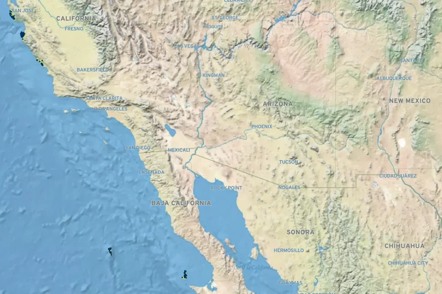 Pinus radiata Native Range