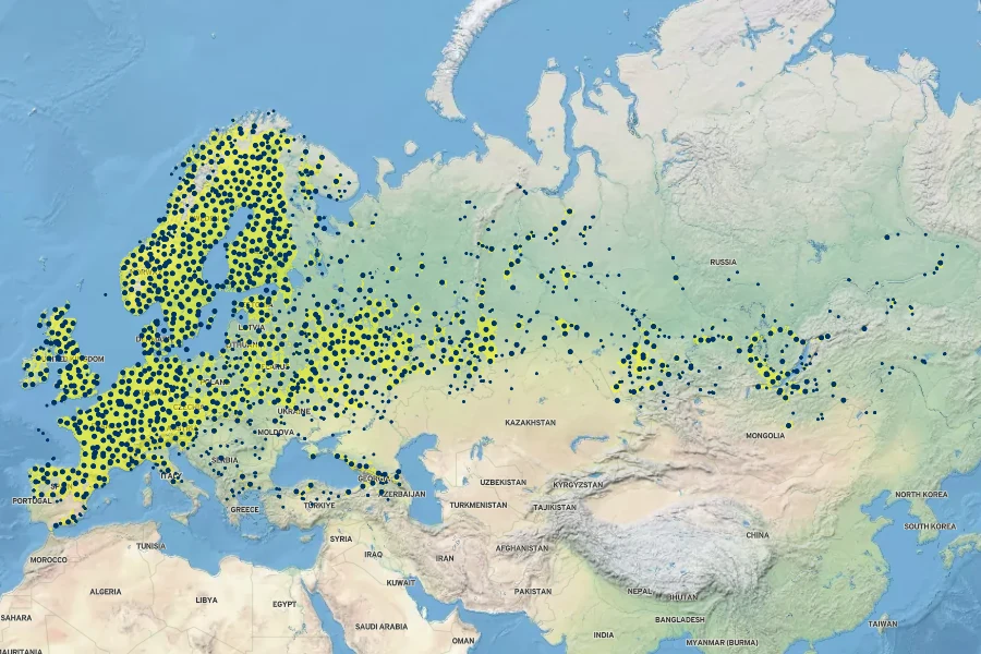 Pinus sylvestris Native Range