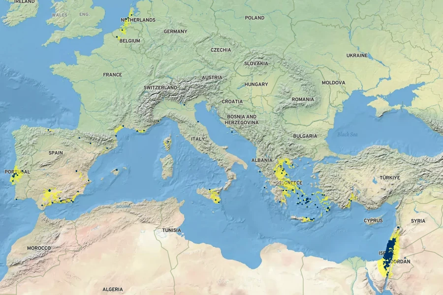Piptatherum miliaceum Native Range