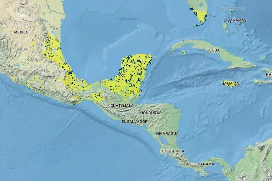 Piscidia piscipula Native Range