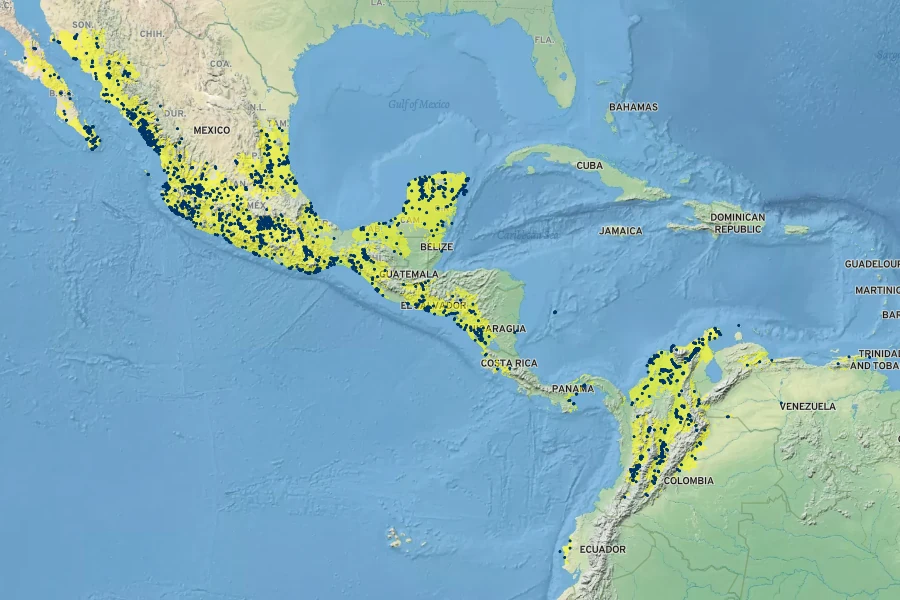 Pithecellobium dulce Native Range