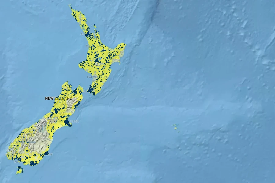 Pittosporum eugenioides Native Range
