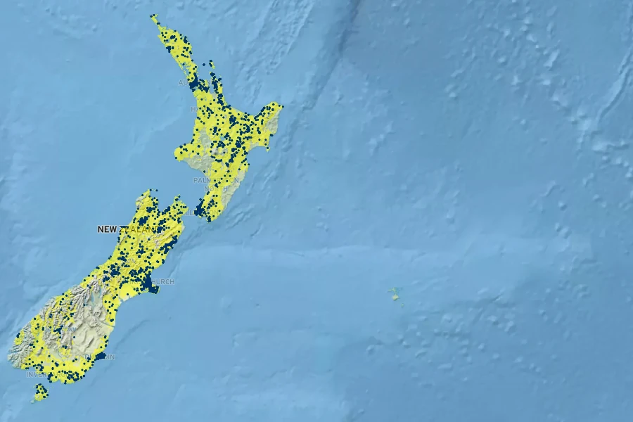 Pittosporum tenuifolium Native Range