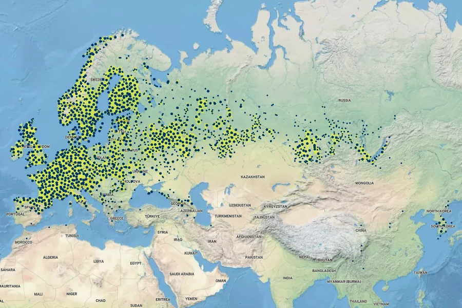 Platanthera bifolia Native Range