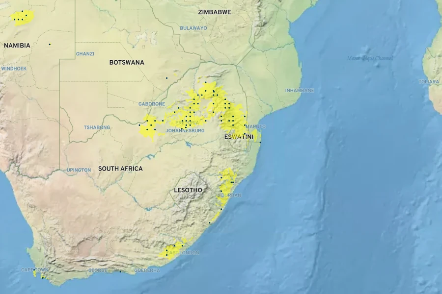 Plectranthus neochilus Native Range