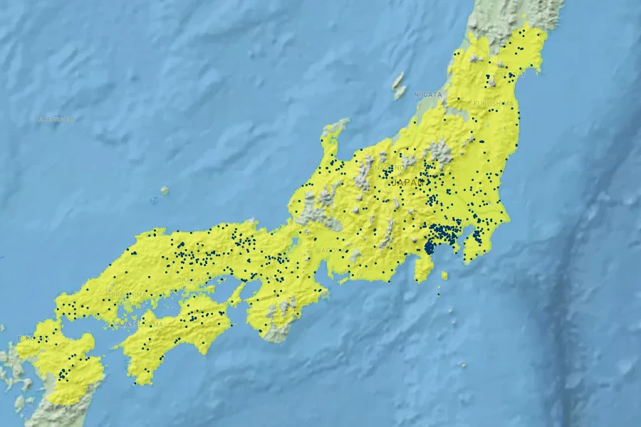 Pleioblastus argenteostriatus Native Range