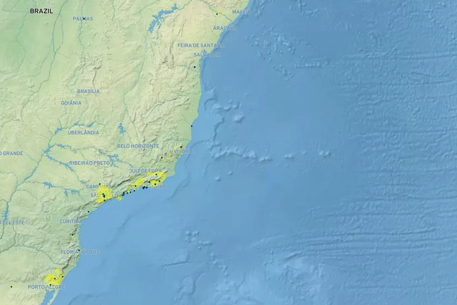 Plinia edulis Native Range