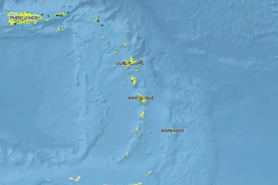 Plumeria alba Native Range